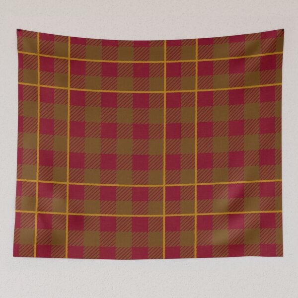 Item preview, Warm autumnal Farmhouse Gingham check with stripe, Hygge designed and sold by OhNoNotAgain42.