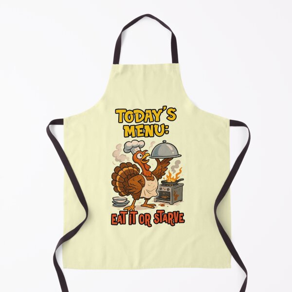 Item preview, Todays Menu Eat It Or Starve Funny Turkey Chef Cooking Fail Quote designed and sold by nookmerch97.