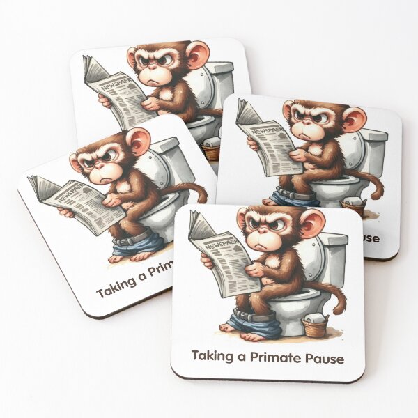 Item preview, Taking a Primate Pause Funny Monkey T-Shirt - Funny Toilet Humor Graphic designed and sold by Chiedu10.
