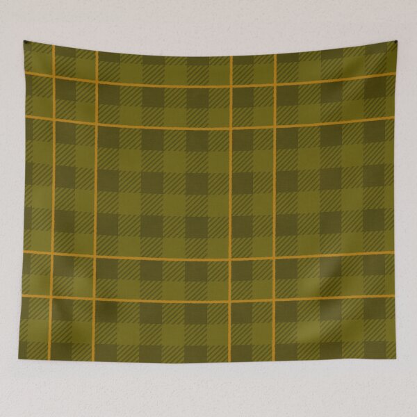 Item preview, Warm autumnal Farmhouse Gingham check with stripe, Hygge designed and sold by OhNoNotAgain42.