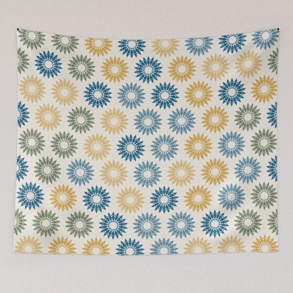 Item preview, Geometric Sunburst Rosette Pattern – Ocean & Gold designed and sold by TexSta.