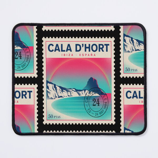 Item preview, Cala d’Hort Ibiza Retro 1980s Es Vedrà Stamp Sticker designed and sold by stickercuffs.