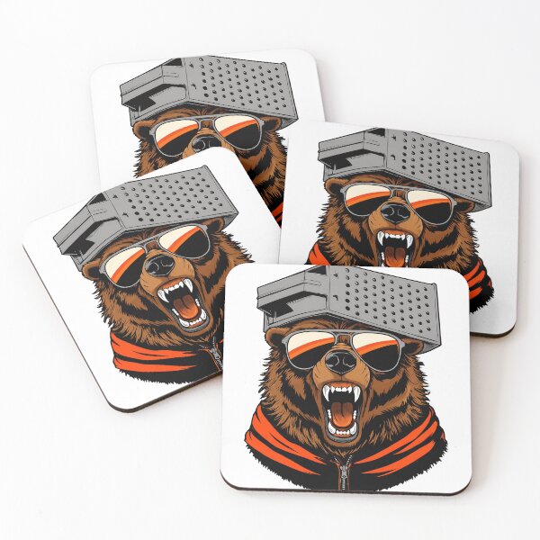 Item preview, Fierce Bear Gamer Cyberpunk Style Illustration designed and sold by JuliaGall25934.