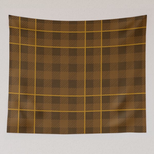 Item preview, Warm autumnal Farmhouse Gingham check with stripe, Hygge designed and sold by OhNoNotAgain42.
