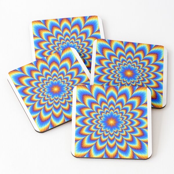Item preview, Vibrant Blue & Orange Psychedelic Flower designed and sold by Threade.