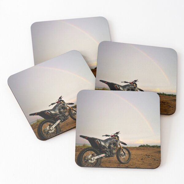Item preview, CRF Motorcycle With Rainbow Background designed and sold by cafenaturepix.