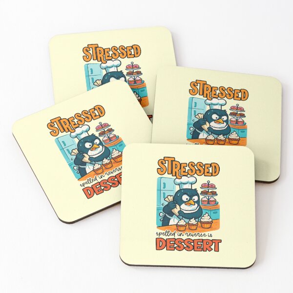 Item preview, Stressed Spelled In Reverse Is Dessert Funny Penguin Baker Pastry Chef Quote designed and sold by NookMerch97 .