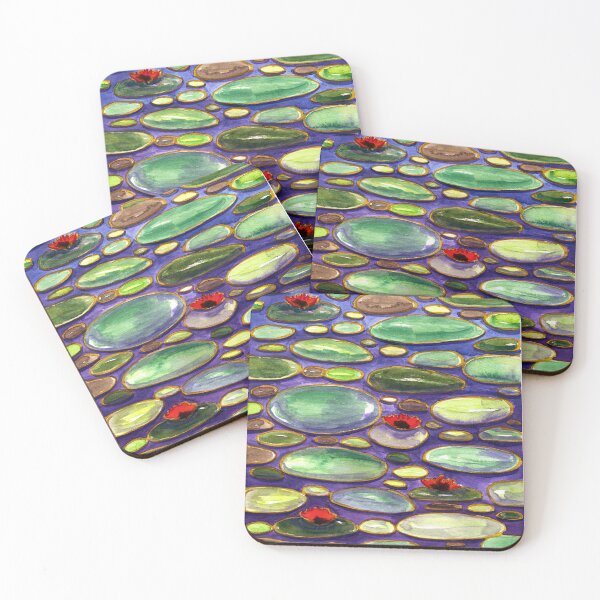 Item preview, Jewel-Toned Water Lily Pond Watercolour Pattern designed and sold by ArithraStudio.
