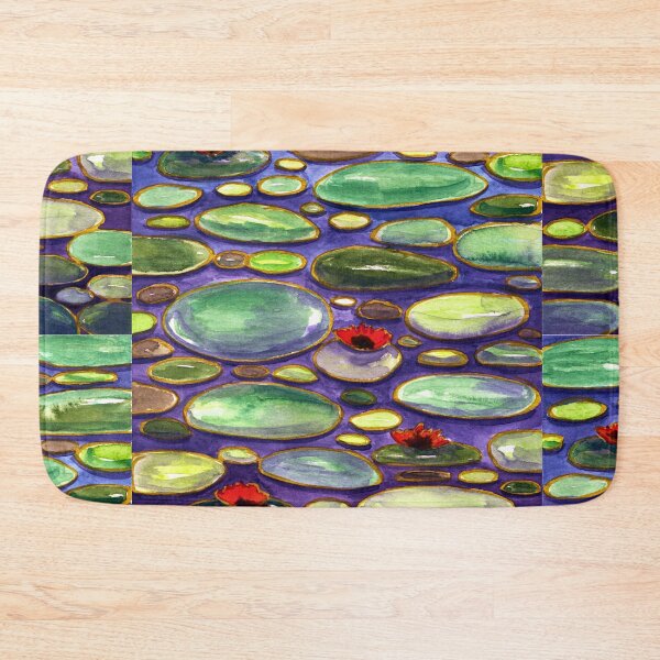 Item preview, Jewel-Toned Water Lily Pond Watercolour Pattern designed and sold by ArithraStudio.