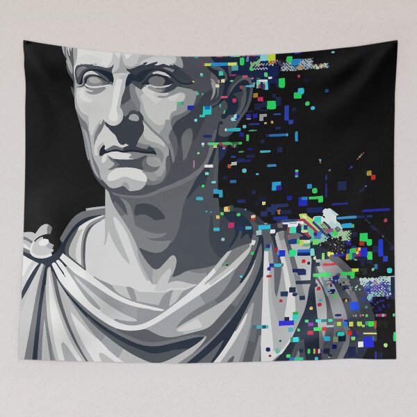 Item preview, Adversarial Marble Bust Digital Glitch Art | Classical Meets AI Corruption designed and sold by Uglyandcute.