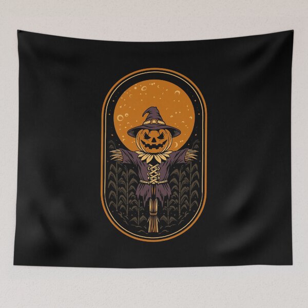 Item preview, Vintage Halloween Pumpkin Scarecrow T-Shirt Design designed and sold by phsycartwork.