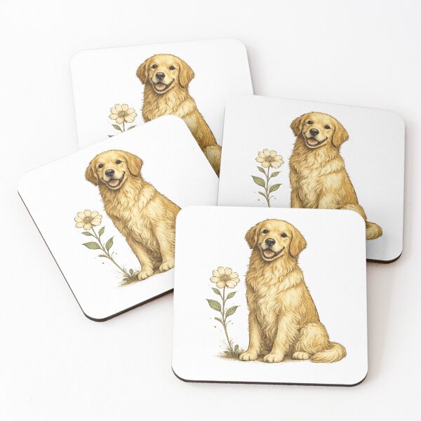 Item preview, Cute Golden Retriever Dog Art Print / T-Shirt / Sticker designed and sold by MonaRose_Art.