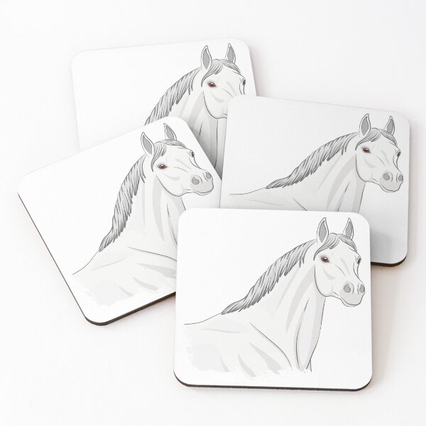 Item preview, The head of a white Abbayan horse designed and sold by Cheval-de-coeur.