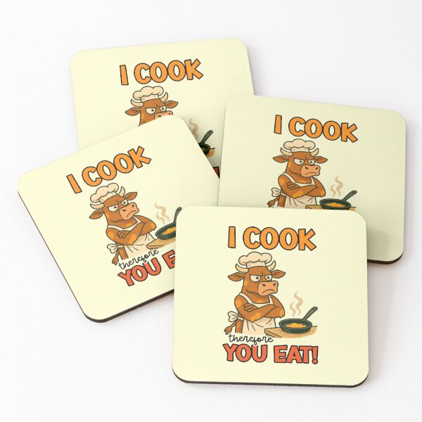 Item preview, I Cook Therefore You Eat Funny Angry Cow Chef Cooking Quote designed and sold by nookmerch97.