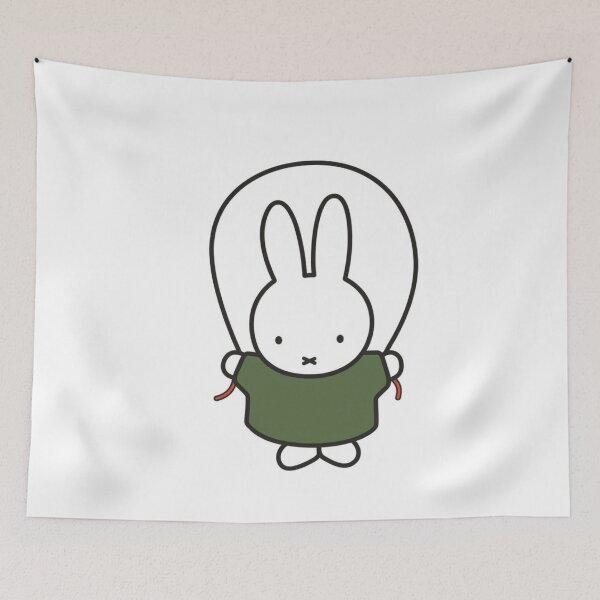 Item preview, Cute Bunny Jump Roping Illustration - Miffy Inspired designed and sold by Cozy Moss Studio.