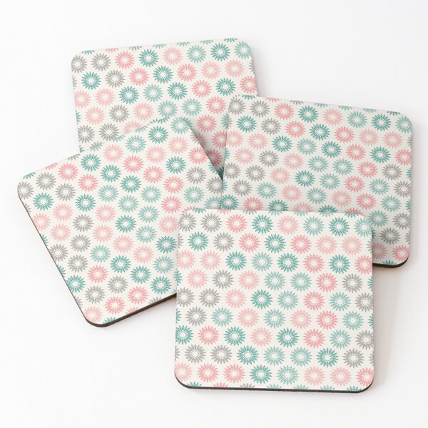 Item preview, Geometric Sunburst Rosette Pattern – Coral & Mint  designed and sold by TexSta.