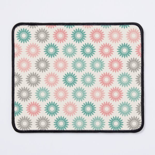 Item preview, Geometric Sunburst Rosette Pattern – Coral & Mint  designed and sold by TexSta.