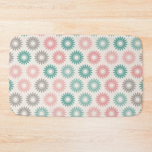 Item preview, Geometric Sunburst Rosette Pattern – Coral & Mint  designed and sold by TexSta.