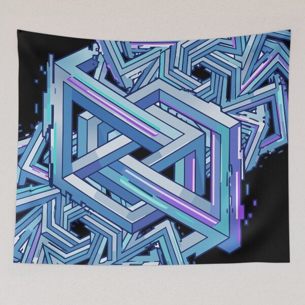 Item preview, Adversarial Adversarial Blue Fractal Pattern | Glitch Art Geometric Design designed and sold by Uglyandcute.