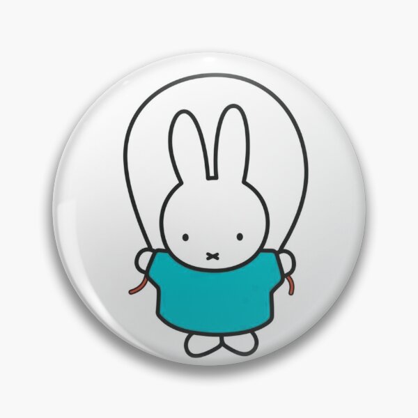 Item preview,  Cute Bunny Jump Roping Illustration in blue - Miffy Inspired designed and sold by Cozy Moss Studio.