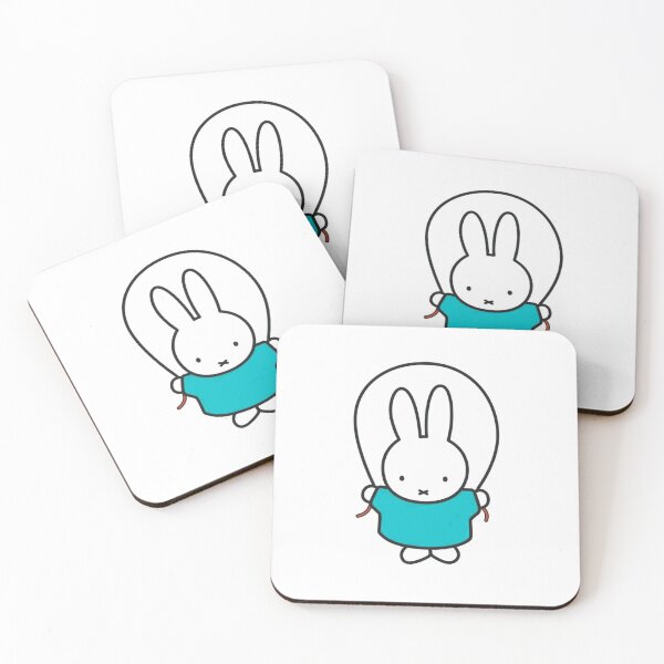 Item preview,  Cute Bunny Jump Roping Illustration in blue - Miffy Inspired designed and sold by Cozy Moss Studio.