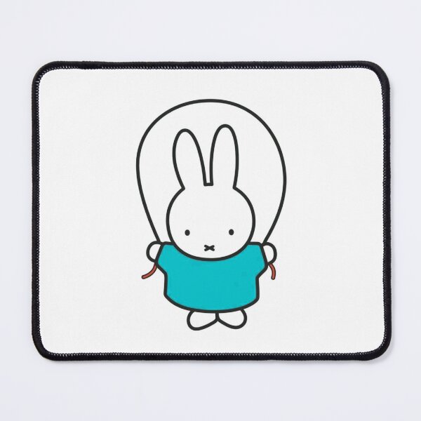 Item preview,  Cute Bunny Jump Roping Illustration in blue - Miffy Inspired designed and sold by Cozy Moss Studio.