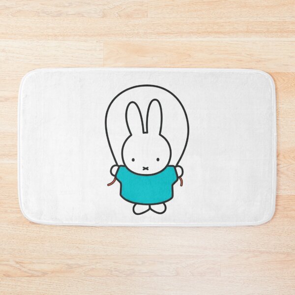 Item preview,  Cute Bunny Jump Roping Illustration in blue - Miffy Inspired designed and sold by Cozy Moss Studio.