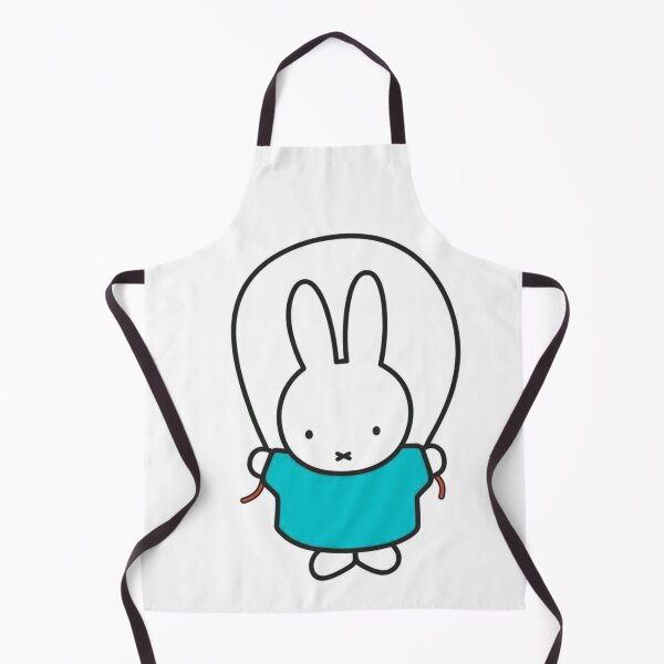 Item preview, Cute Bunny Jump Roping Illustration in blue - Miffy Inspired designed and sold by Cozy Moss Studio.