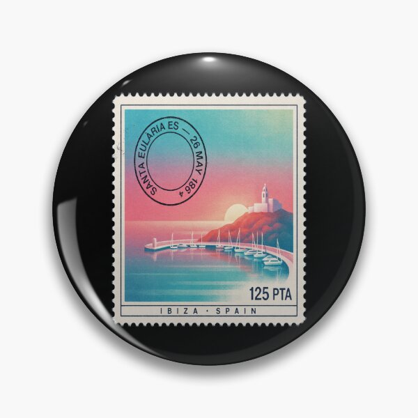Item preview, Santa Eulària Ibiza Retro 1980s Marina Stamp Sticker designed and sold by stickercuffs.