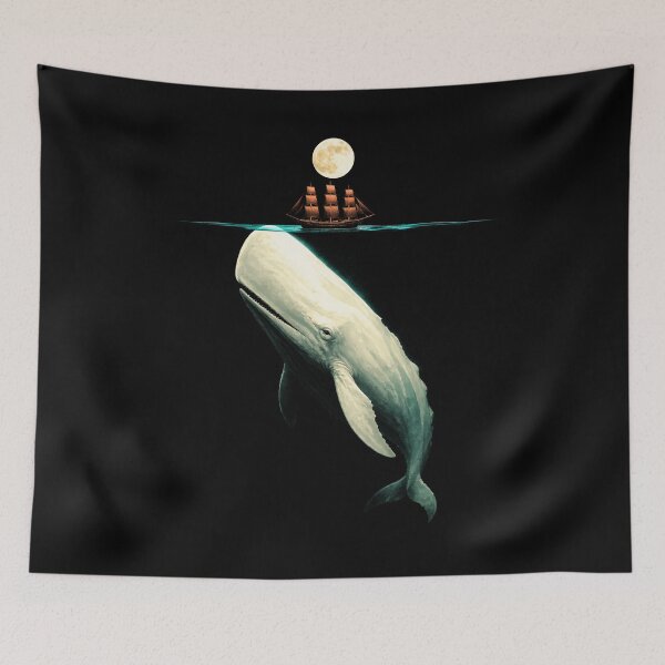 Item preview, Moby Dick: Moonlit Ship Above the White Whale designed and sold by Fenay Designs.