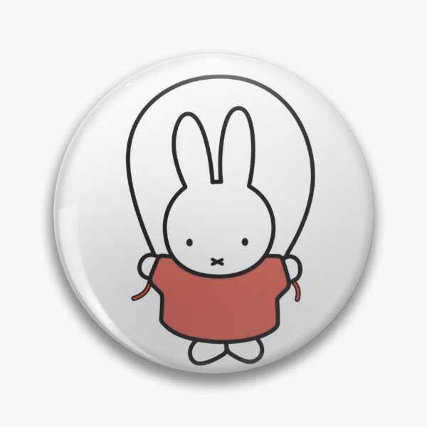Item preview, Cute Bunny Jump Roping Illustration in red - Miffy Inspired designed and sold by Cozy Moss Studio.