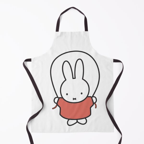 Item preview, Cute Bunny Jump Roping Illustration in red - Miffy Inspired designed and sold by Cozy Moss Studio.