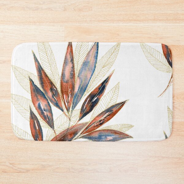 Item preview, Rust and Blue Botanical Leaves Watercolour designed and sold by ArithraStudio.