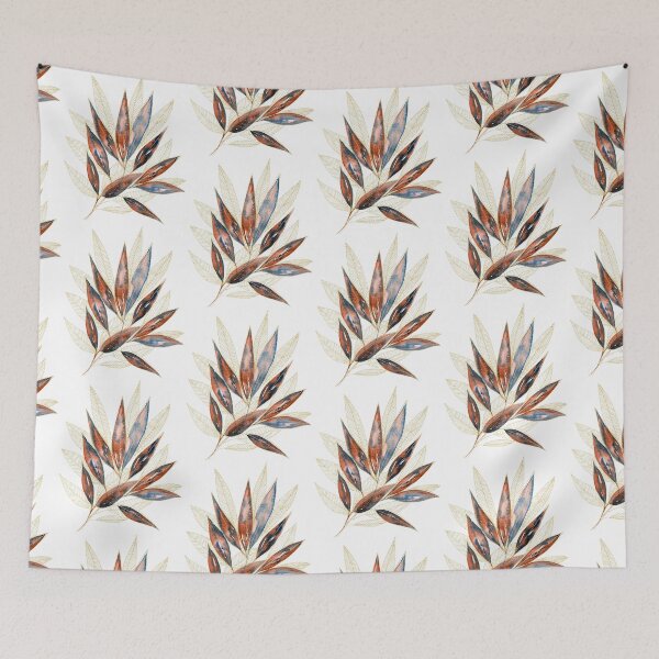 Item preview, Rust and Blue Botanical Leaves Watercolour designed and sold by ArithraStudio.