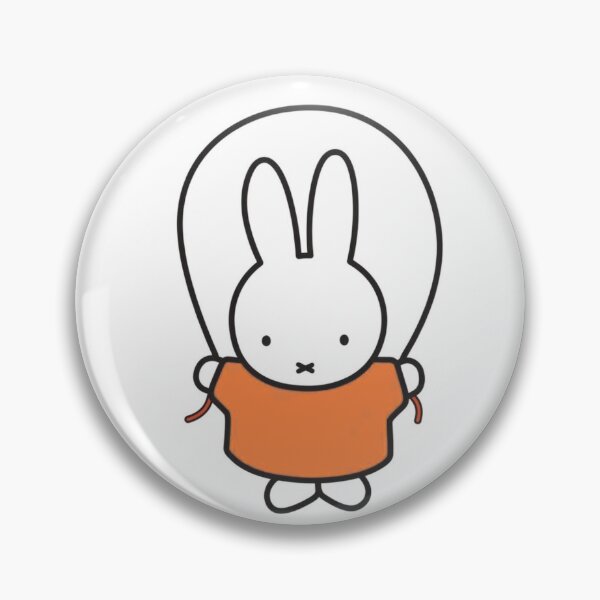 Item preview, Cute Bunny Jump Roping Illustration in Orange - Miffy Inspired designed and sold by Cozy Moss Studio.