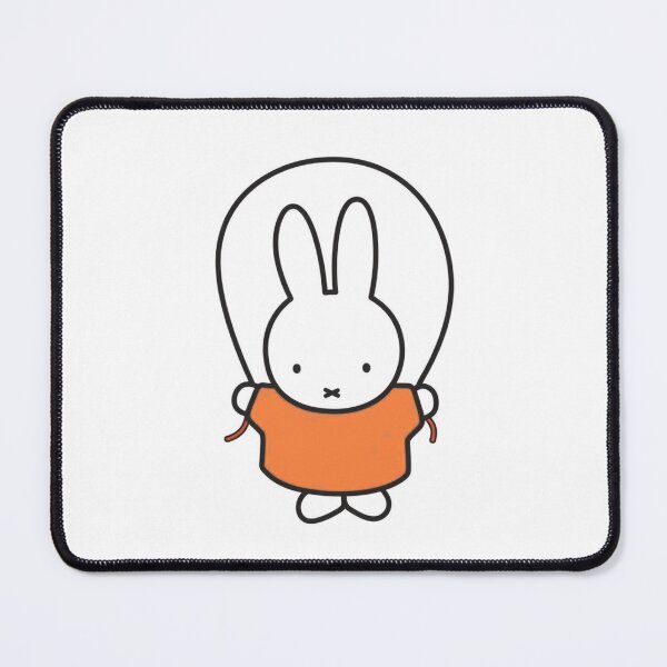 Item preview, Cute Bunny Jump Roping Illustration in Orange - Miffy Inspired designed and sold by Cozy Moss Studio.