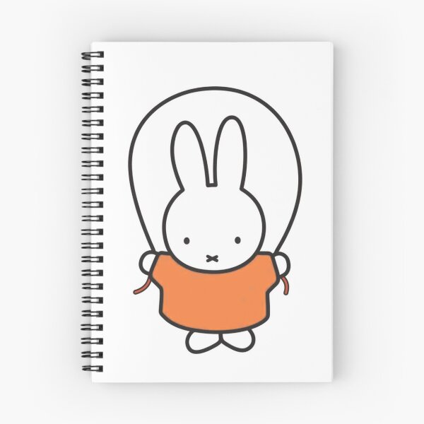 Item preview, Cute Bunny Jump Roping Illustration in Orange - Miffy Inspired designed and sold by Cozy Moss Studio.