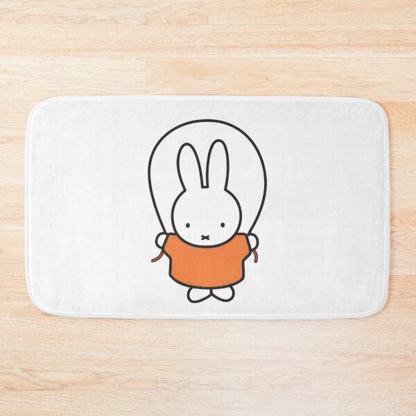 Item preview, Cute Bunny Jump Roping Illustration in Orange - Miffy Inspired designed and sold by Cozy Moss Studio.