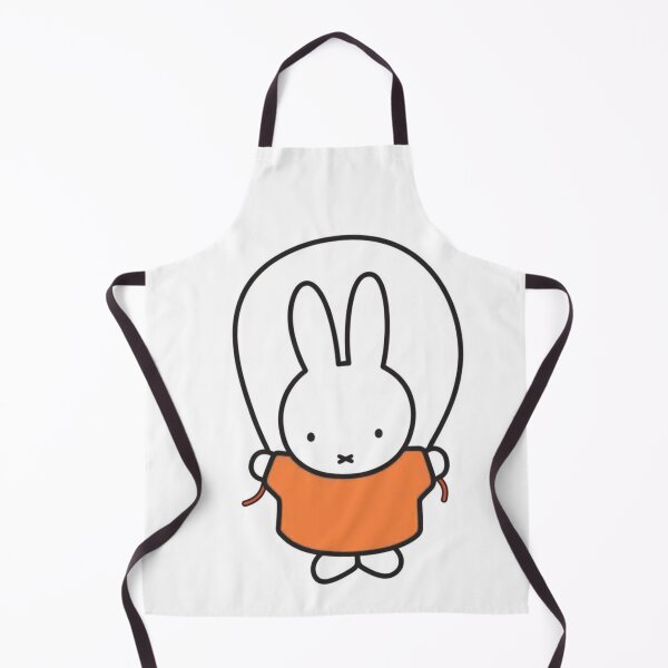 Item preview, Cute Bunny Jump Roping Illustration in Orange - Miffy Inspired designed and sold by Cozy Moss Studio.