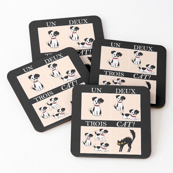Item preview, Learning French with cats and dogs: Un, Deux, Trois, Cat! (dark background) designed and sold by Groenendijk.