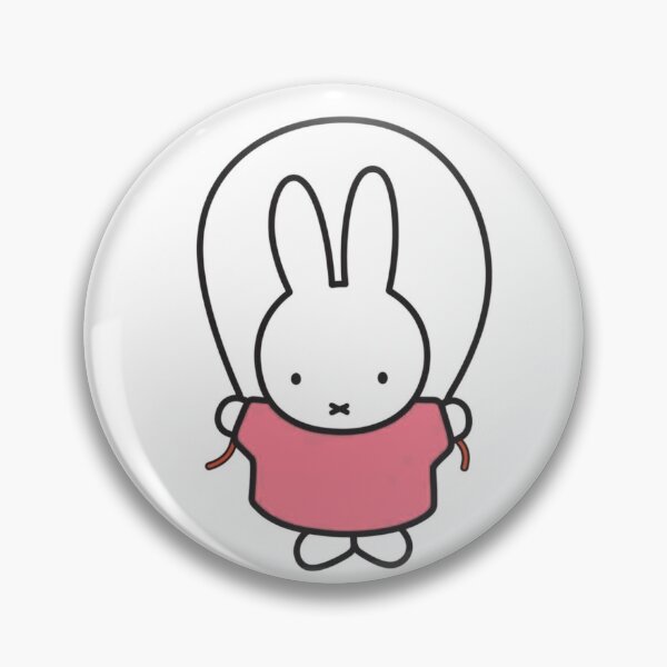 Item preview, Cute Bunny Jump Roping Illustration in Pink - Miffy Inspired designed and sold by Cozy Moss Studio.