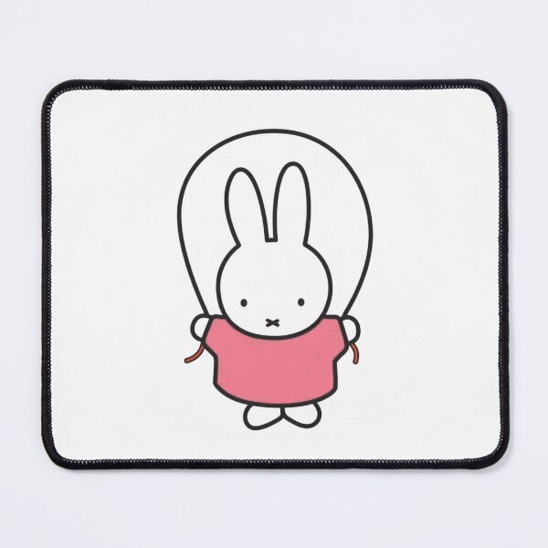 Item preview, Cute Bunny Jump Roping Illustration in Pink - Miffy Inspired designed and sold by Cozy Moss Studio.
