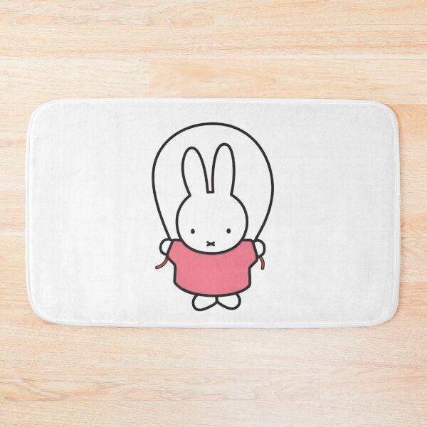 Item preview, Cute Bunny Jump Roping Illustration in Pink - Miffy Inspired designed and sold by Cozy Moss Studio.