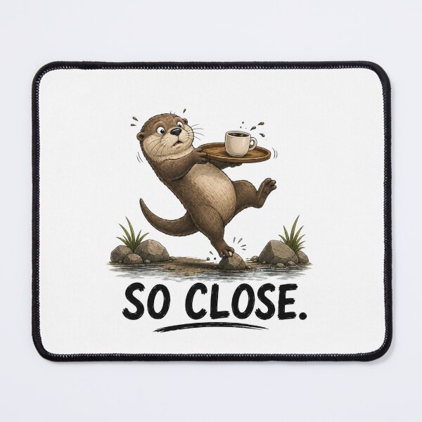 Item preview, SO CLOSE. Funny Otter T-Shirt | Coffee Lover Animal Humor designed and sold by Kiinaaa.