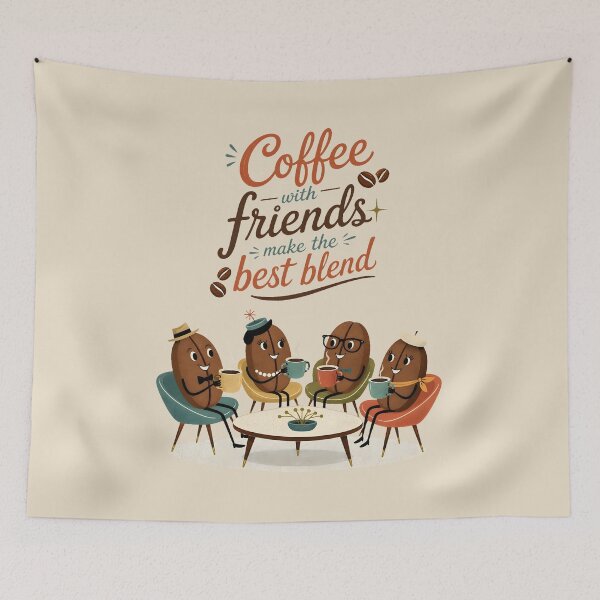 Aperçu de l'œuvre Café entre amis – Le meilleur mélange pour les amateurs de café créée et vendue par ZanyPaintbrush.