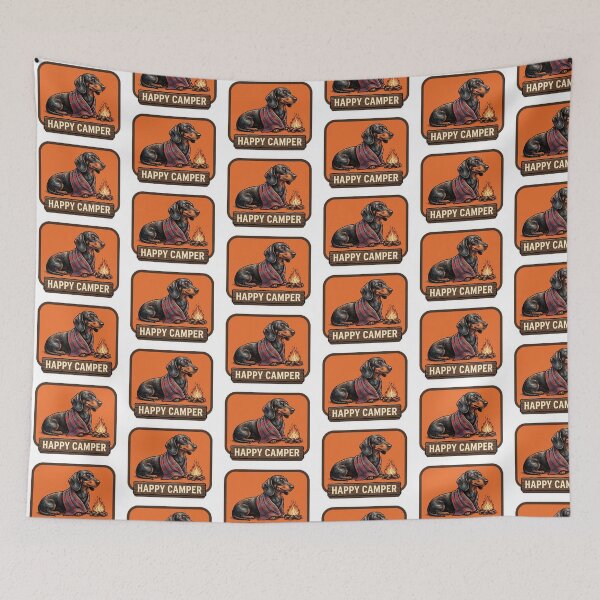 Item preview, Happy Camper Dachshund Campfire designed and sold by Roy & Tiffany.