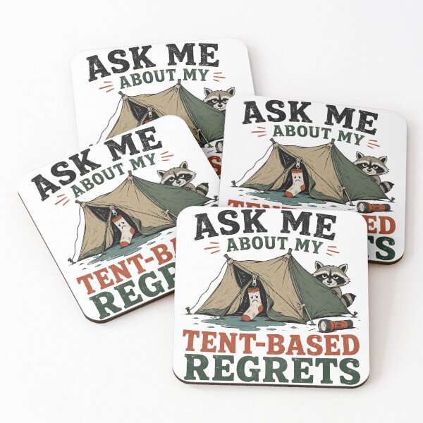 Item preview, Ask Me About My Tent-Based Regrets Adult Camping T-shirt designed and sold by TWYtees.
