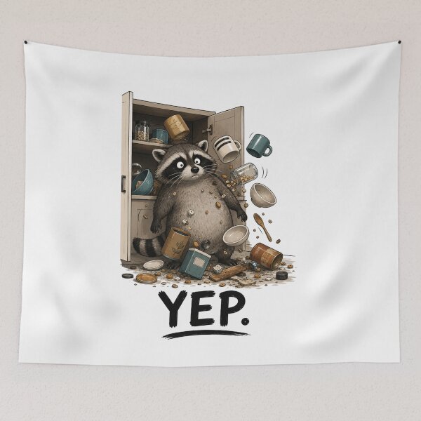 Item preview, YEP. Funny Raccoon T-Shirt | Everyday Chaos Animal Humor designed and sold by Kiinaaa.