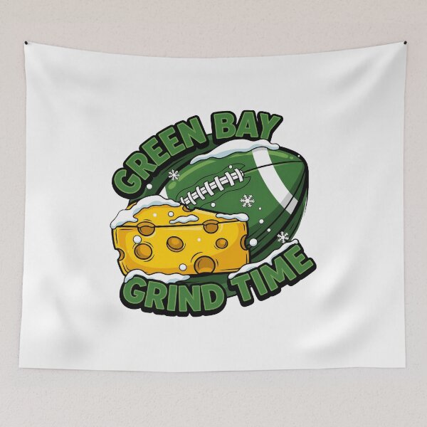 Item preview, Green Bay Football Helmet Cheese Winter Sports Artwork designed and sold by CandaceHe67596.