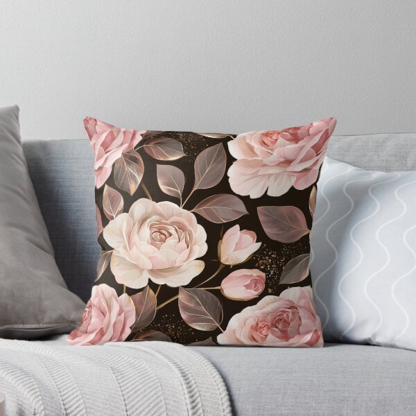 Item preview, Blush Pink Roses & Gold Botanical Pattern designed and sold by haleymaree.
